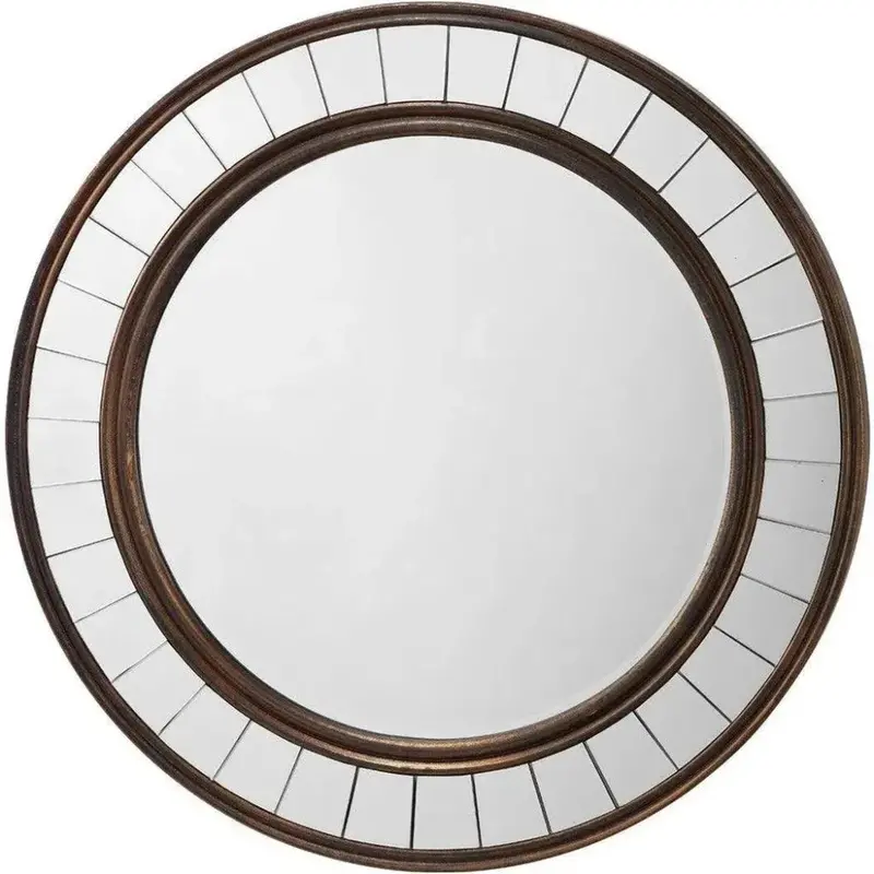 Coltrane Wall Mirror With Antique Bronze Frame And Solid Wood Backing 1