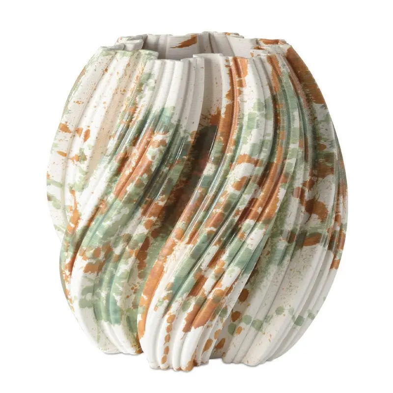 Compact Camouflage-Print Porcelain Vase 1