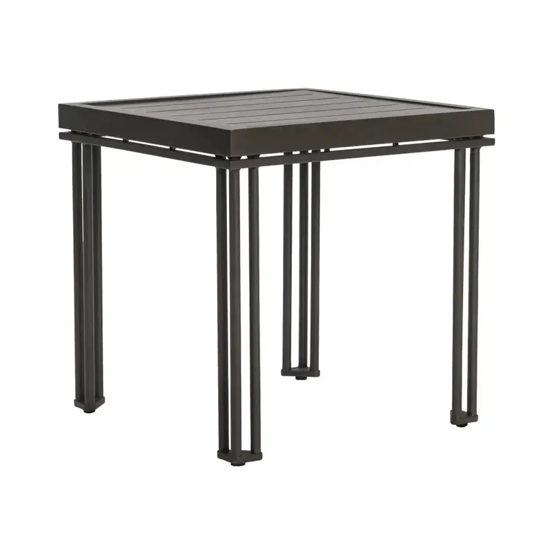 Compact Charcoal Satin Side Table For Patio Use – Patinero 1