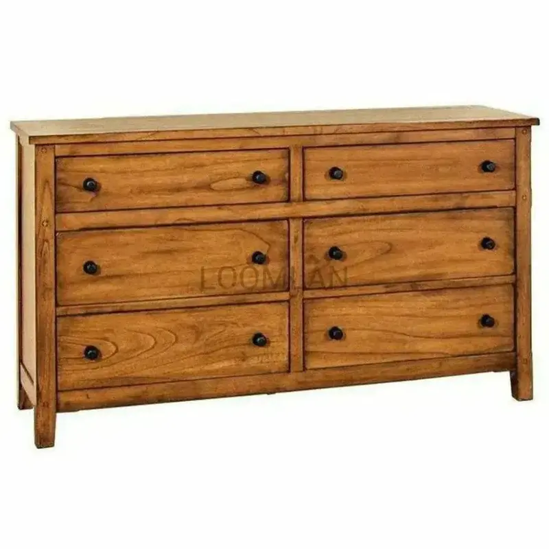Compact Rustic Wooden Dresser (64" X 35") For Small Bedrooms 1