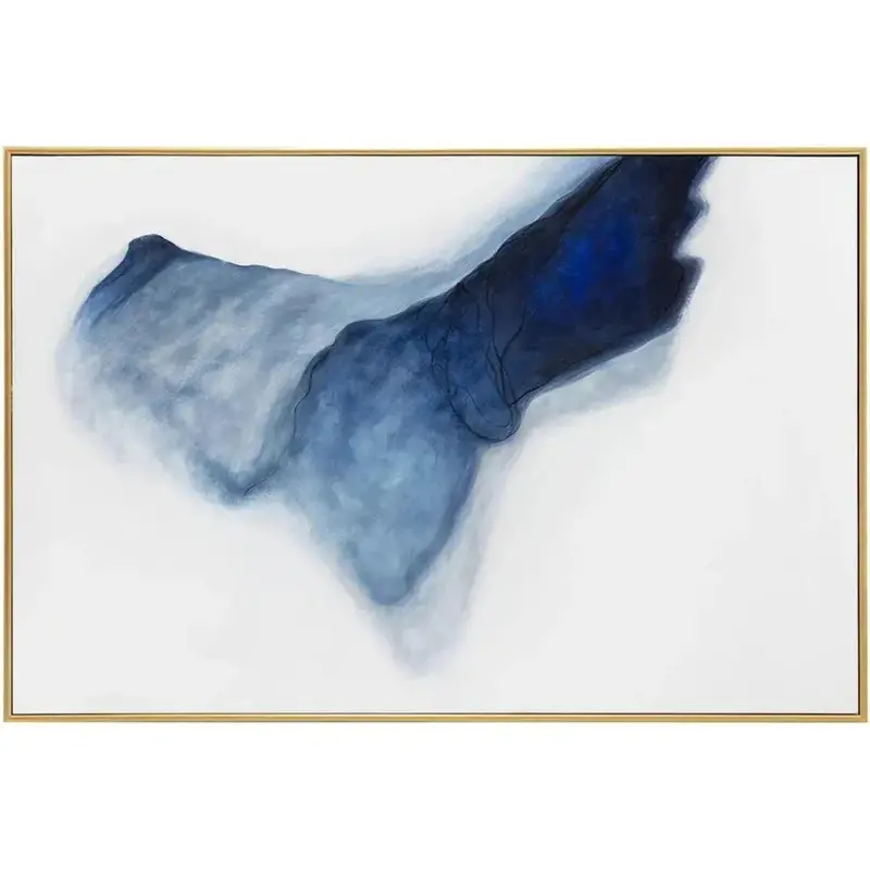 Cool Embrace Abstract Wall Art Featuring Gold Floater Frame Accent 1