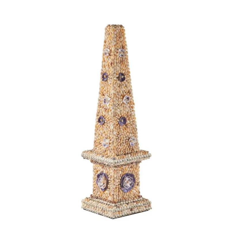Coquillage Short Obelisk – Coastal-Inspired Decor Sculpture 1