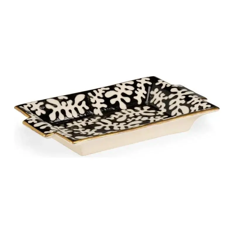 Coral-Themed Porcelain Serving Tray 1