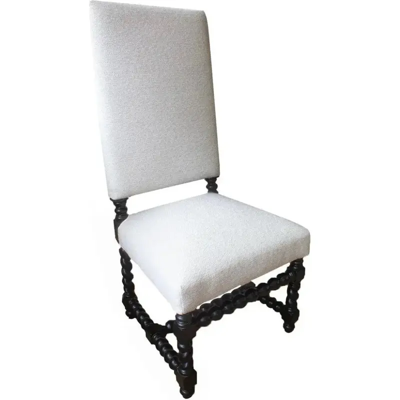 Cordoba White Dining Chair In Woolan Bleach Fabric – Soft Textured Seat 1
