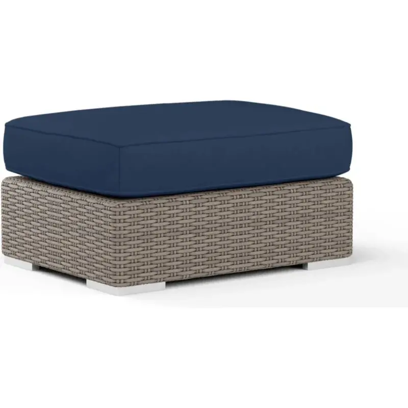 Coronado Sunbrella Weather-Resistant Outdoor Ottoman 1