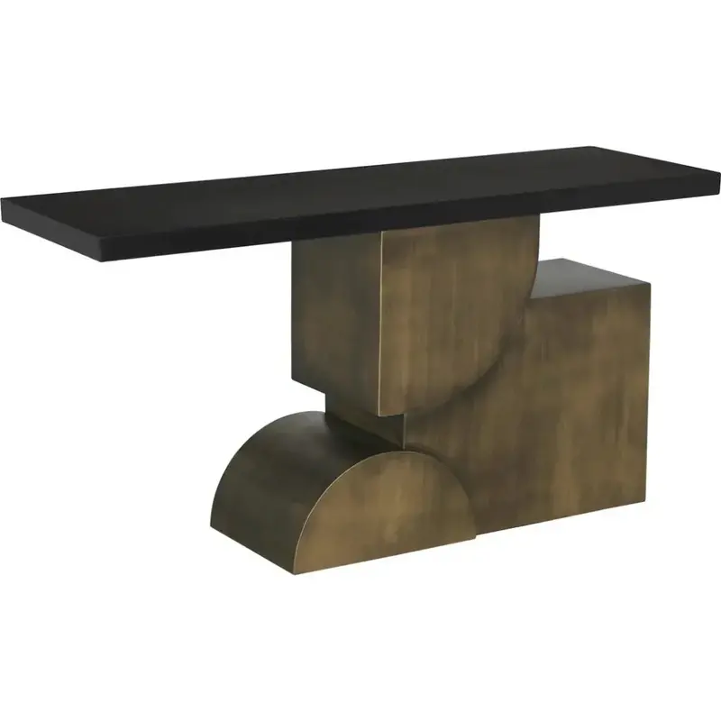 Couture Sleek Black Steel Console Table 1
