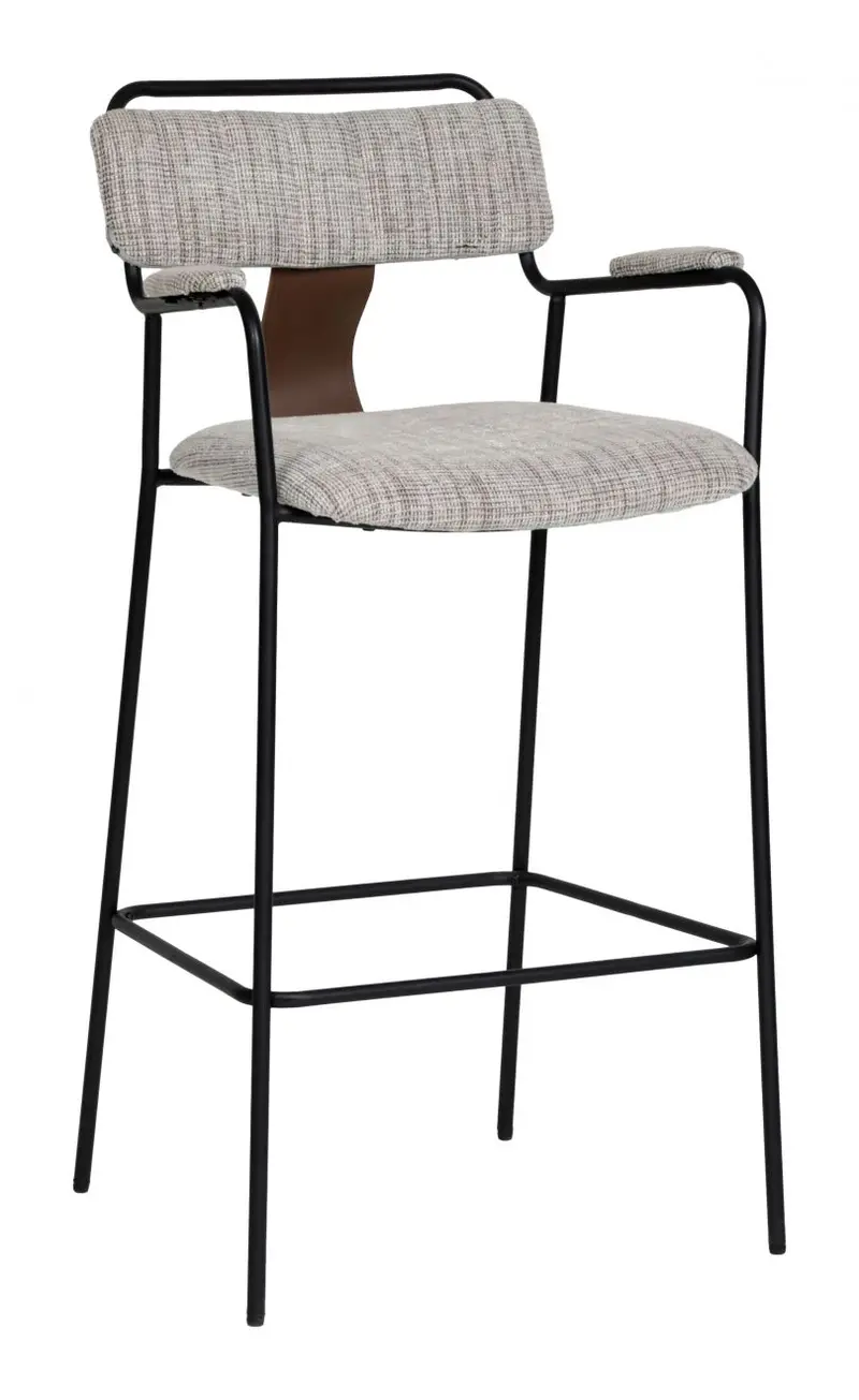 Couva Chenille Upholstered Bar Height Stool Set 1