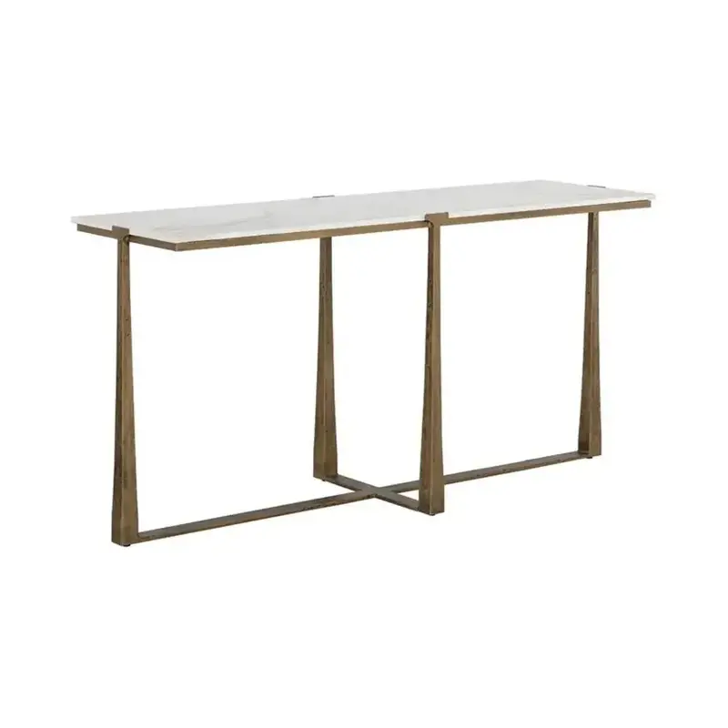 Cowell White Marble Sofa Table – Slim Profile Design 1