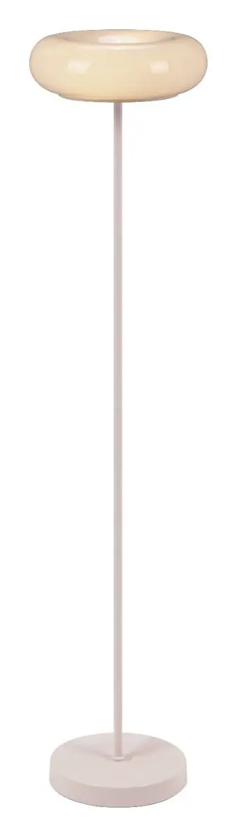 Cream-Colored Steel Floor Lamp For Modern Living Spaces 1