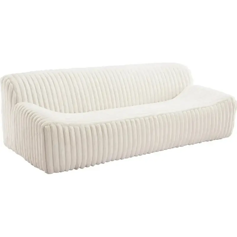 Cream Upholstered Fabric Sofa – Osterbro Contemporary Living Room Set 1