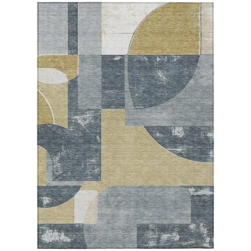 Daeel Gray Indoor-Outdoor Area Rug – Urban-Chic Washable Floor Covering 2