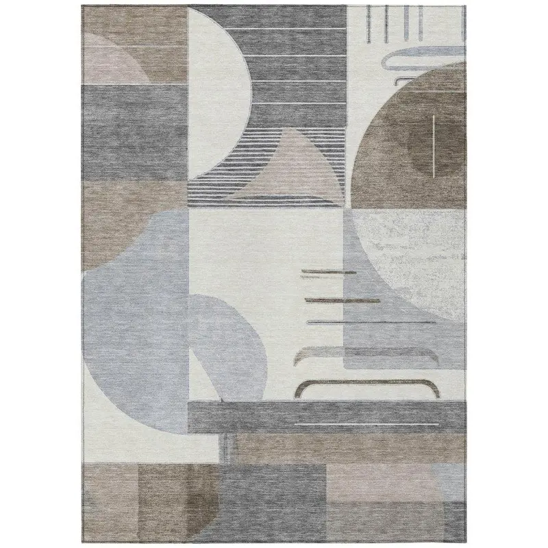 Daeira Brown Indoor-Outdoor Rug – Rustic Washable Area Carpet 2