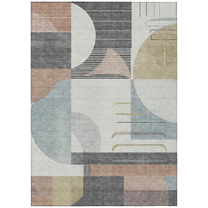 Daeira Orange Indoor-Outdoor Area Rug – Vibrant, Fade-Resistant Washable Mat 2