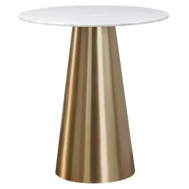 Damon Round Bar Table With Marble Top And Steel Base 1