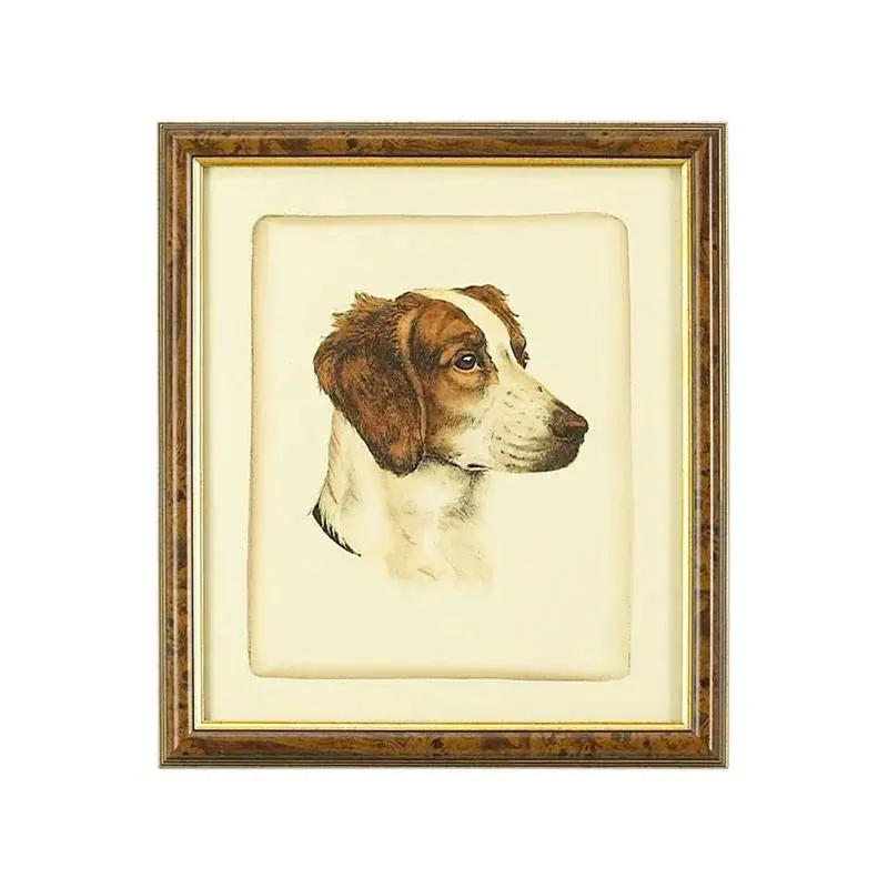 Danchin Brittany Spaniel Gold-Frame Pet Portrait Print 1