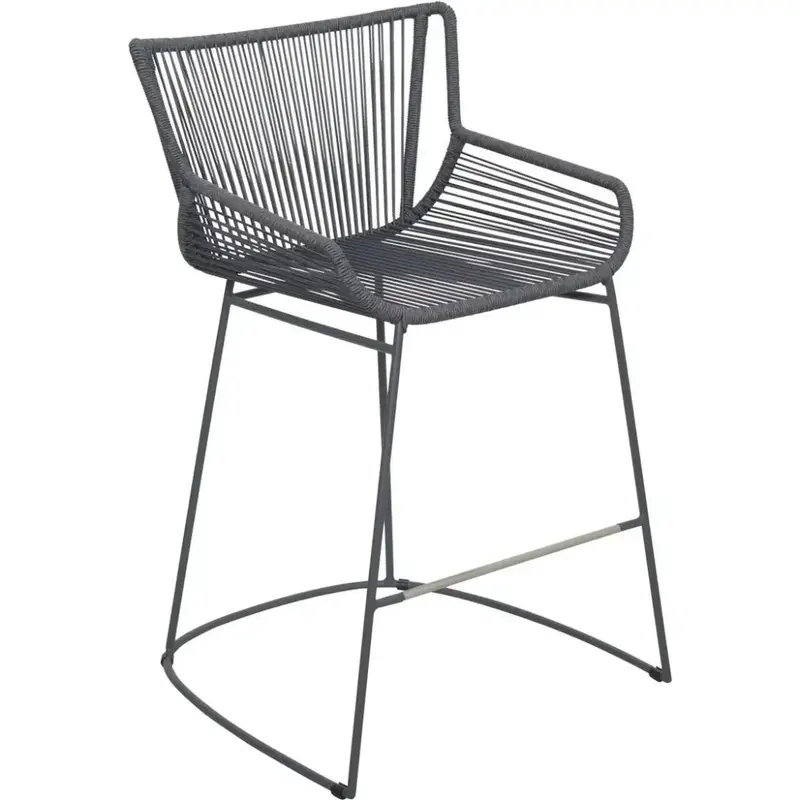 Dark Grey Dane Patio Counter Stools – 2-Piece Outdoor Bar Seating 1