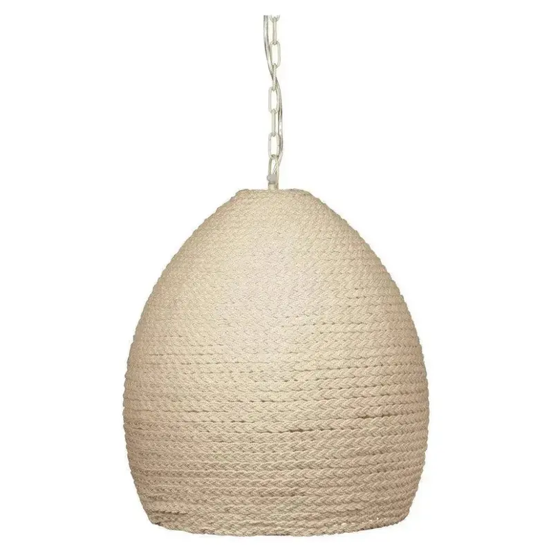 Darley White Metal And Rope Pendant Light 1