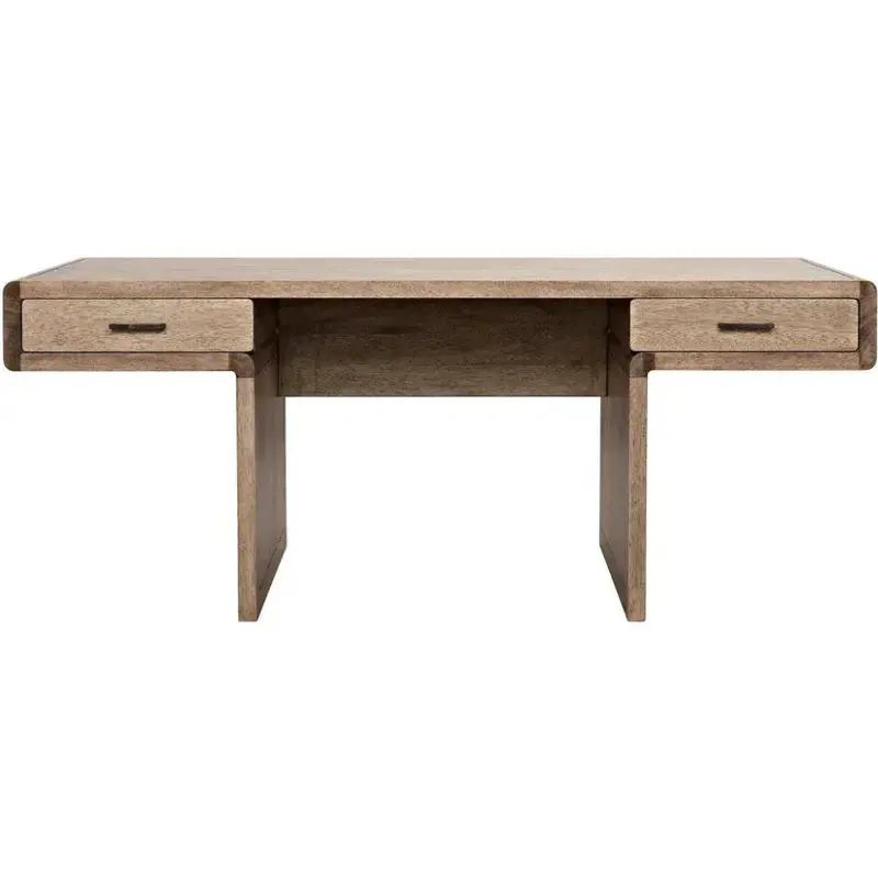 Degas Washed Walnut Writing Desk With Drawers 1
