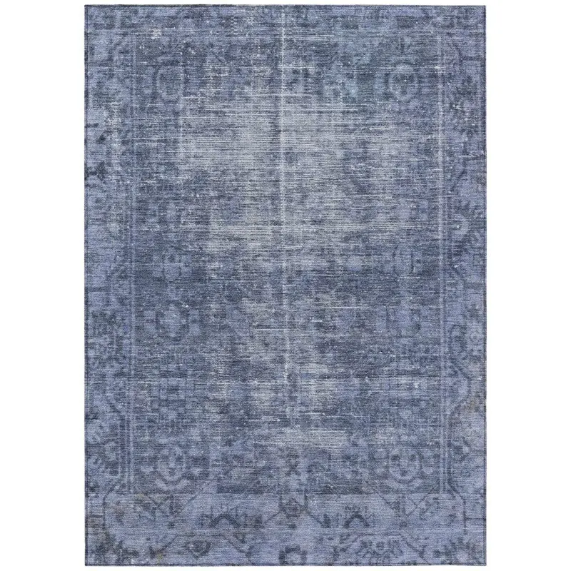 Delaura Navy Indoor-Outdoor Area Rug – Sophisticated Washable Floor Covering 2