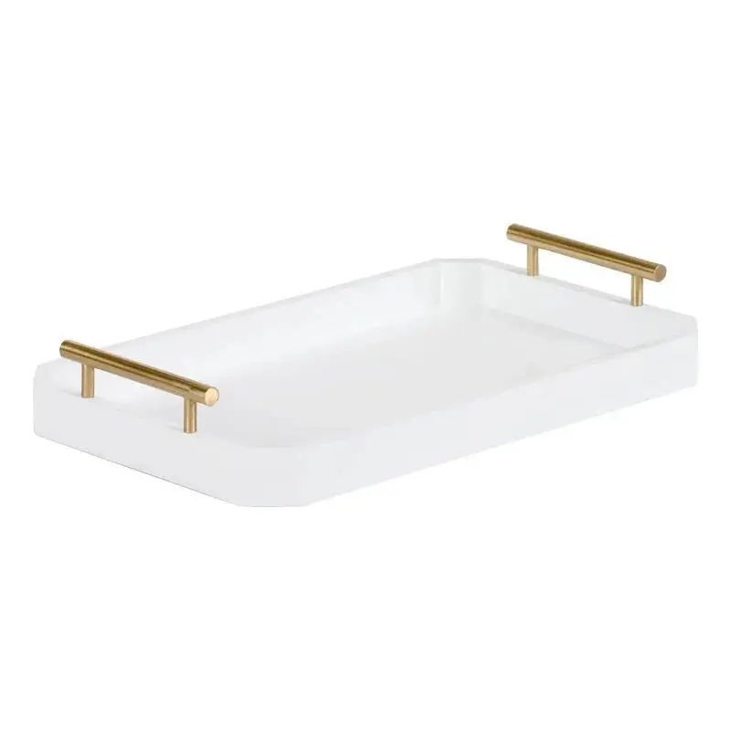 Delilah Large Matte White Serving Tray 1