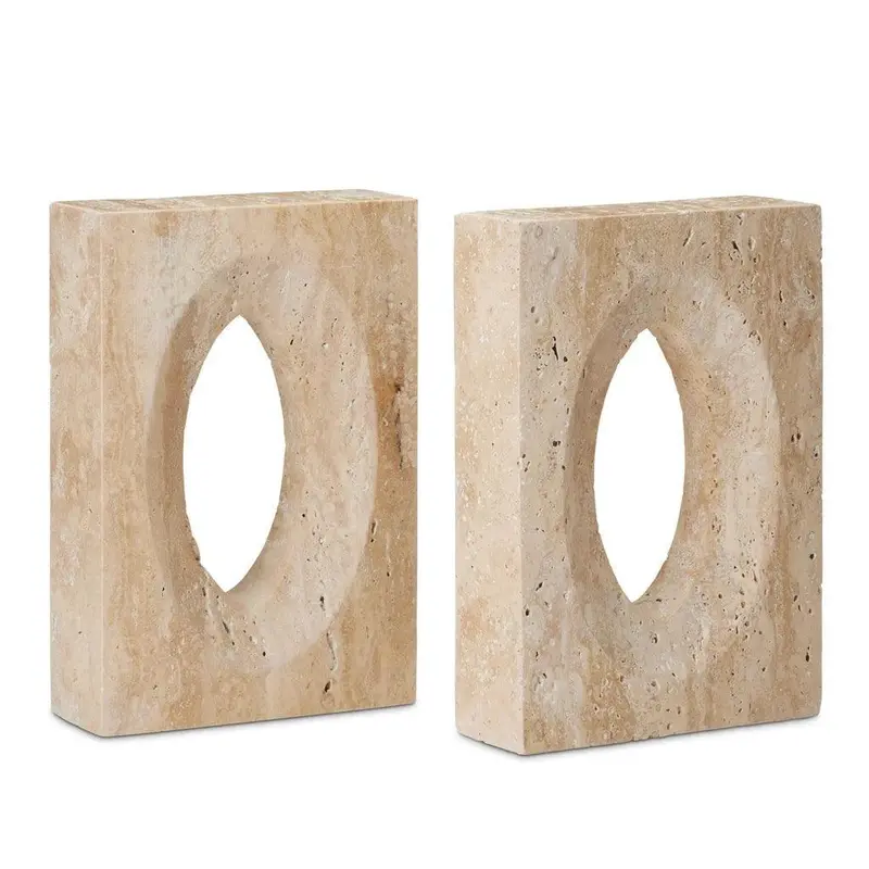 Demi Travertine Bookend Set 1