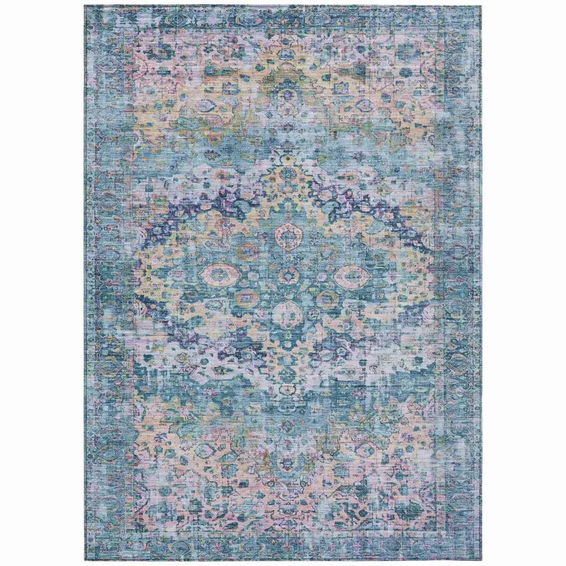 Denim Washable Indoor-Outdoor Area Rug By Jaelien 1