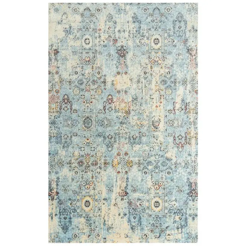 Deru Blue And Beige Area Rug For Living Spaces 1