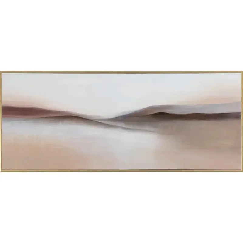 Desert Sands Hand-Painted Landscape Art With Gold Floater Frame 1