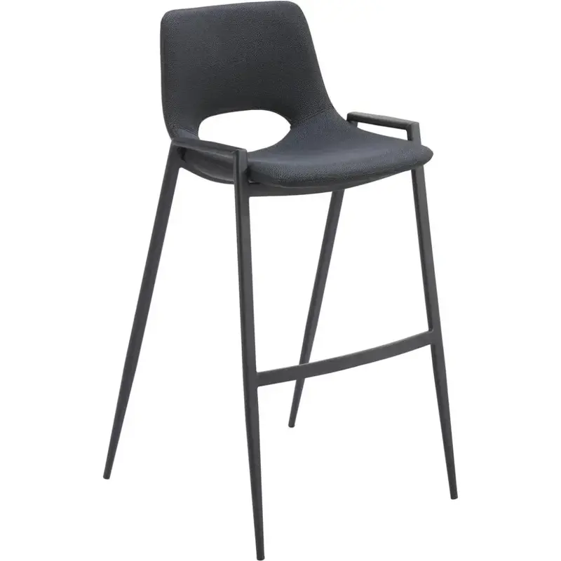 Desi Mid-Century Leather Barstools – Genuine Leather Set Of 2 1