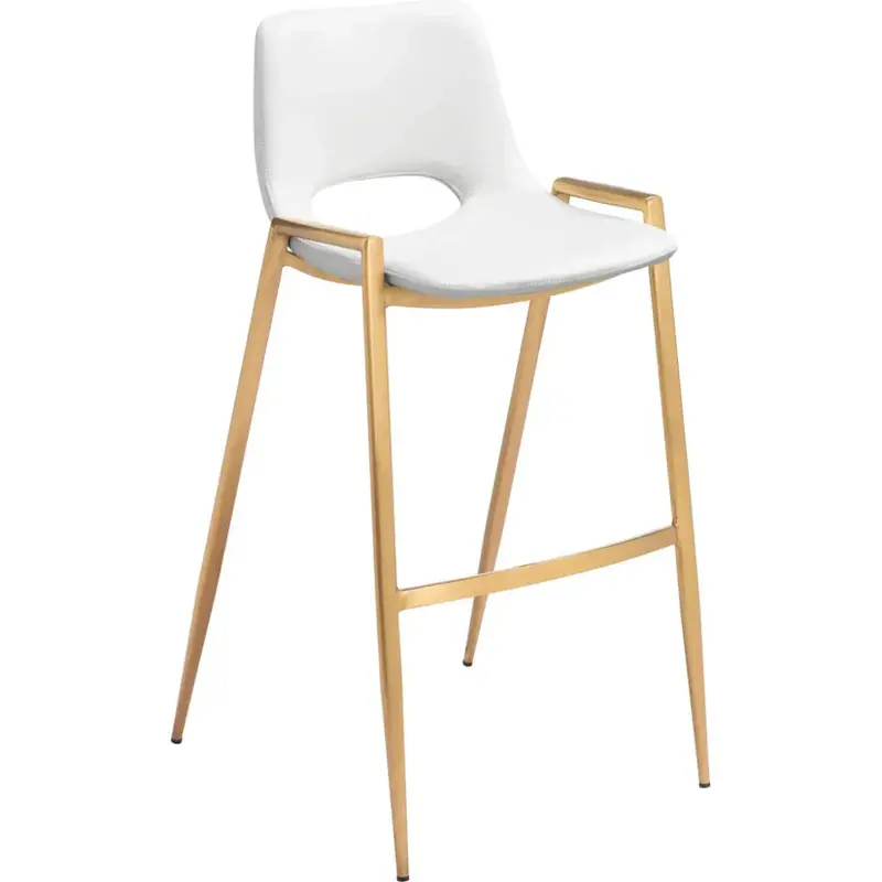Desi White Faux Leather Counter Stools – Two-Piece Set 1