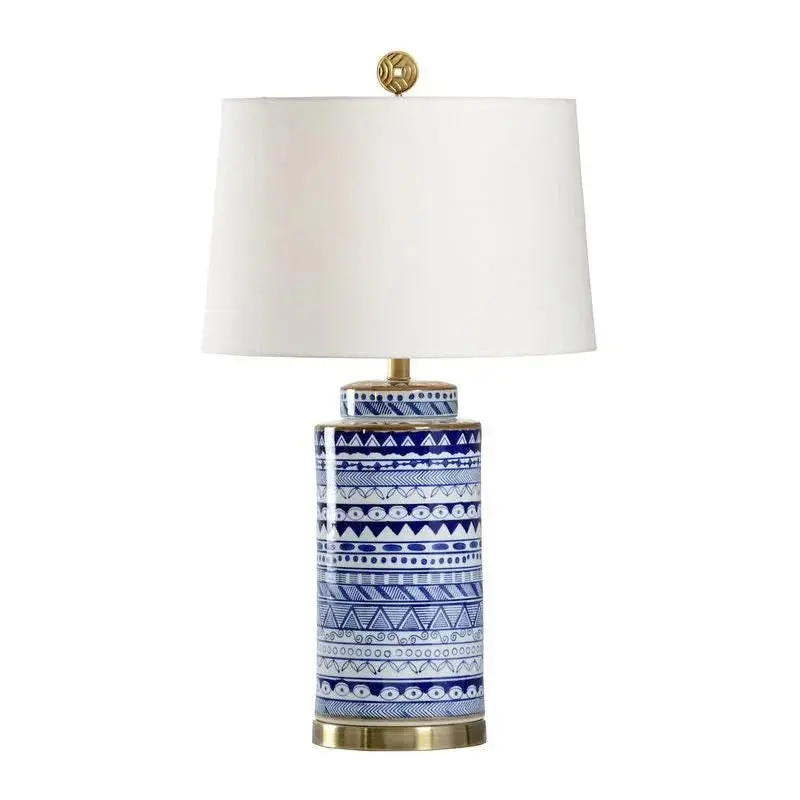 Destin Hand-Painted Porcelain Table Lamp With Brass Accents 1
