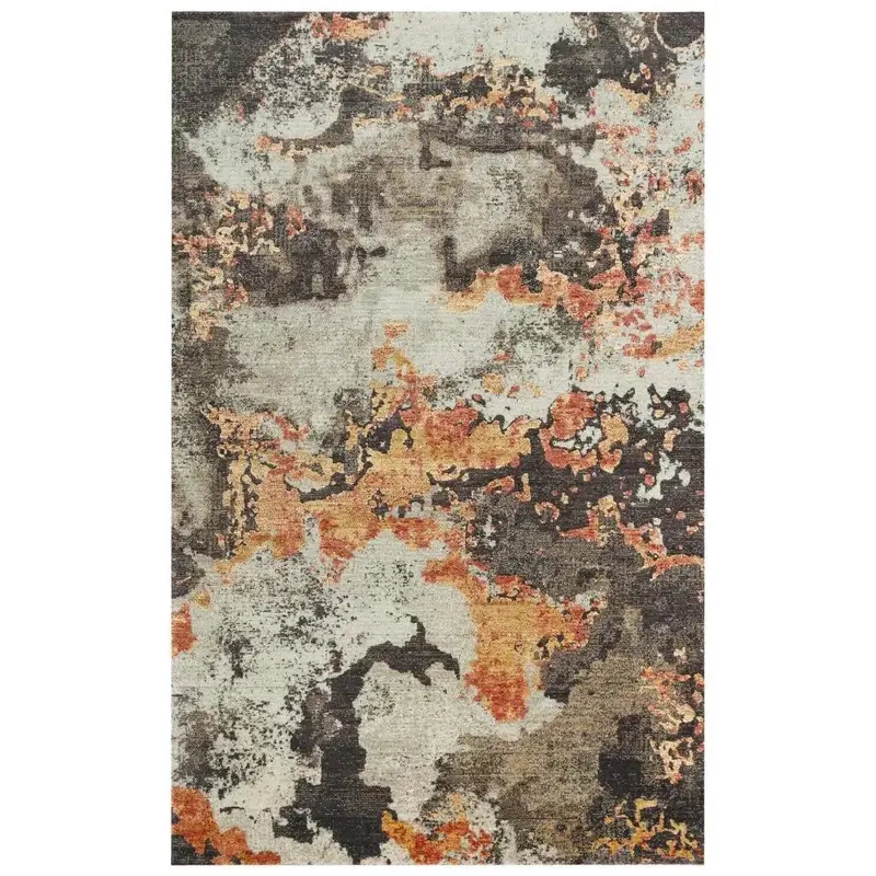 Dhum Brown Abstract Living Room Area Rug 1