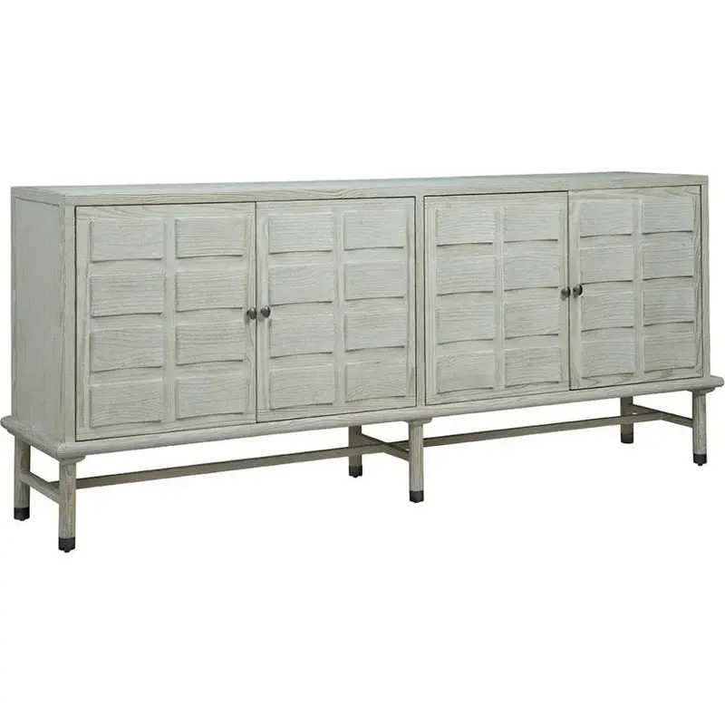 Diego Coastal-Inspired Sideboard With Textured Wood Panels 1