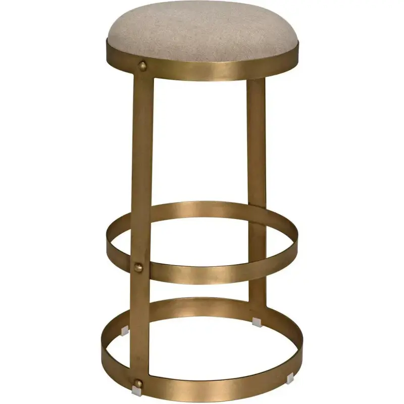 Dior Soft Brown Linen Upholstered Barstool 1