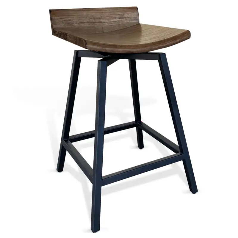 Doe Valley Swivel Wood Barstools – Set Of 2 1
