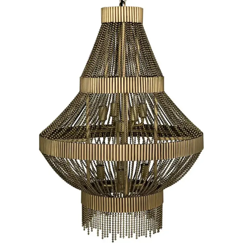 Domo Modern Metal Chandelier In Polished Brass 1