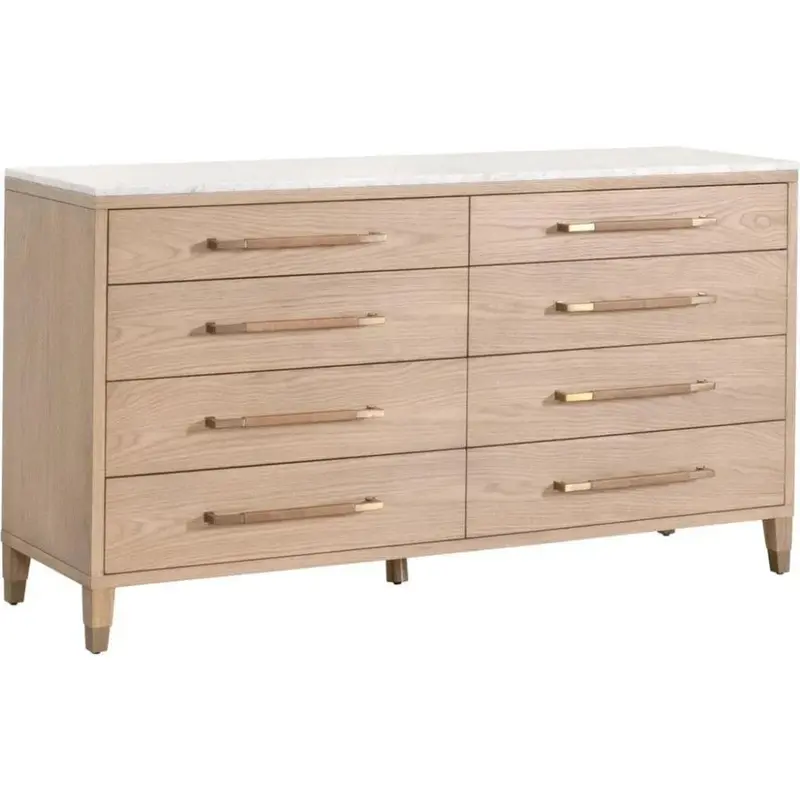 Double Dresser With Cambria Marble Top And 8 Drawers 1