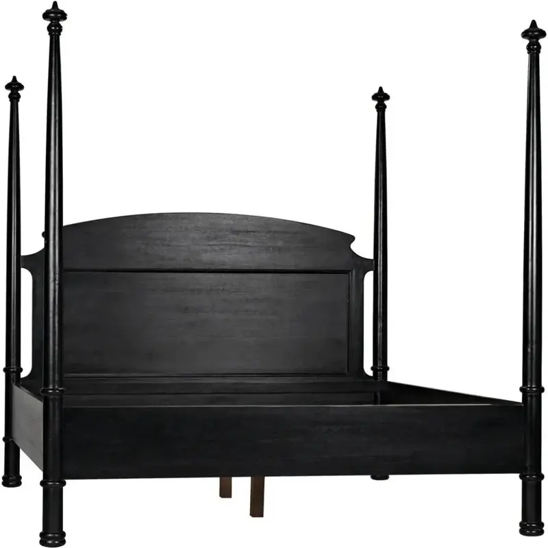 Douglas Black Four-Poster Wooden Bed Frame 1