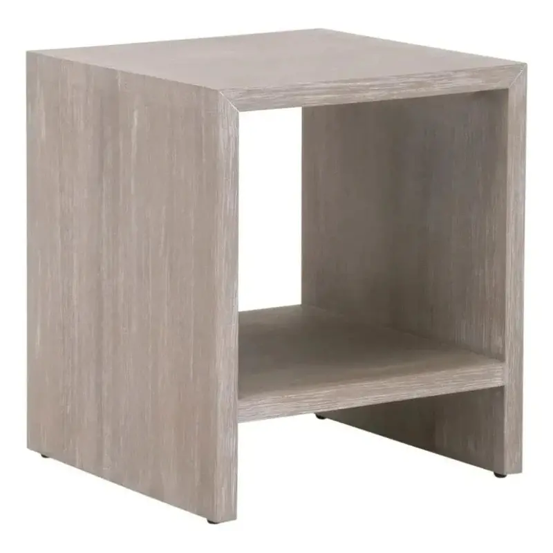 Dovetail Square Wooden End Table – Natural Finish 1