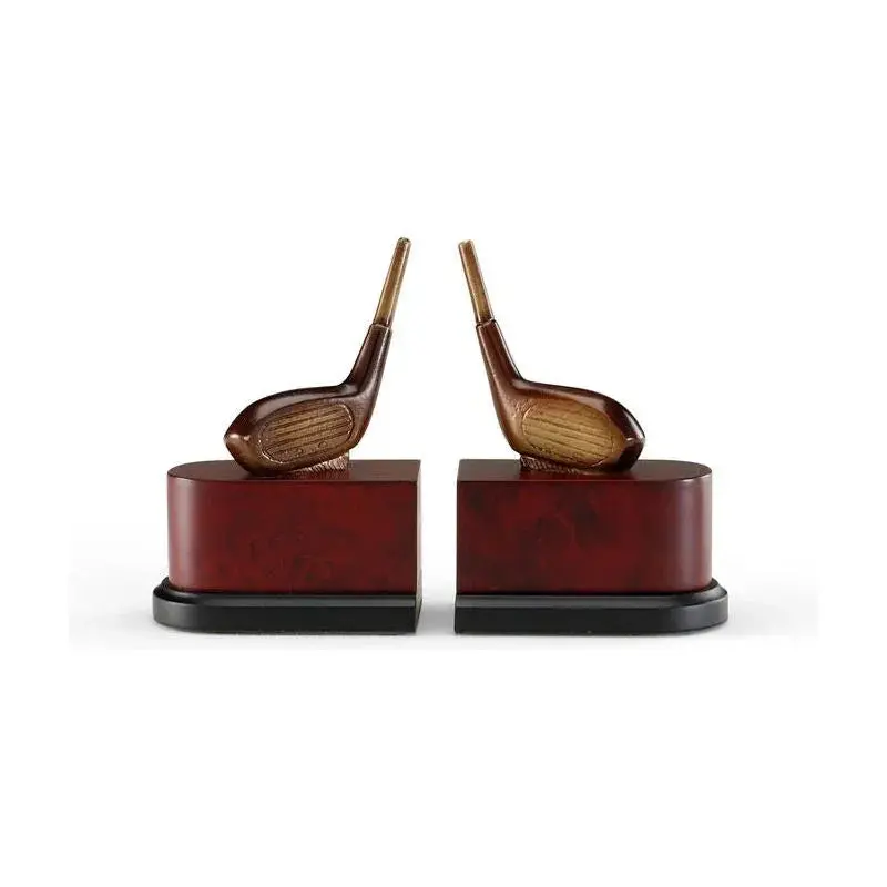 Driver Golf-Themed Bookends – Pair Of Cast Metal Decorative Supports 1