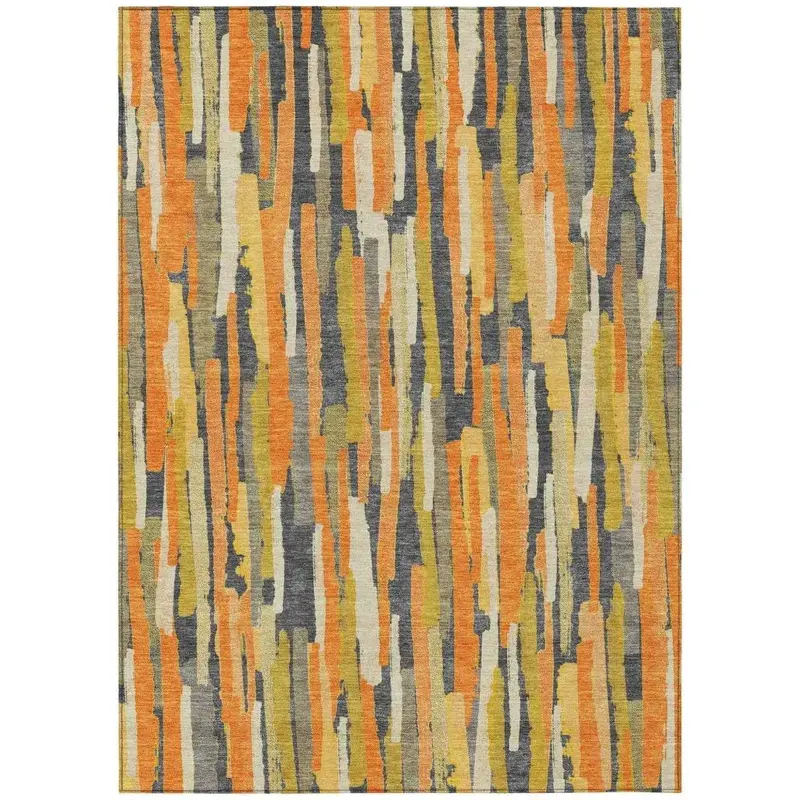 Dunae Orange Indoor-Outdoor Area Rug – Lightweight, Rinseable & All-Season Use 2
