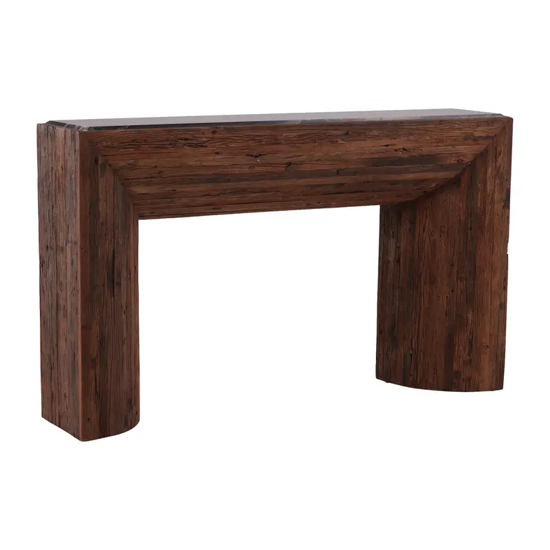Dylan Black Marble Console Table With Wooden Base 1