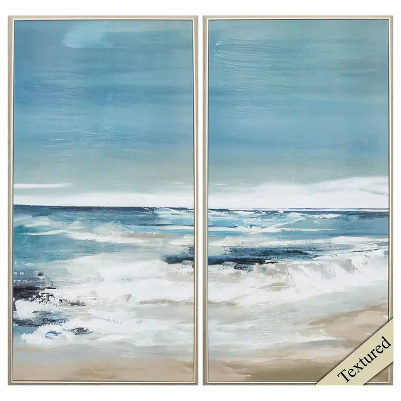 East Coast Seaside Framed Wall Art – 2-Piece Blue Collection 1