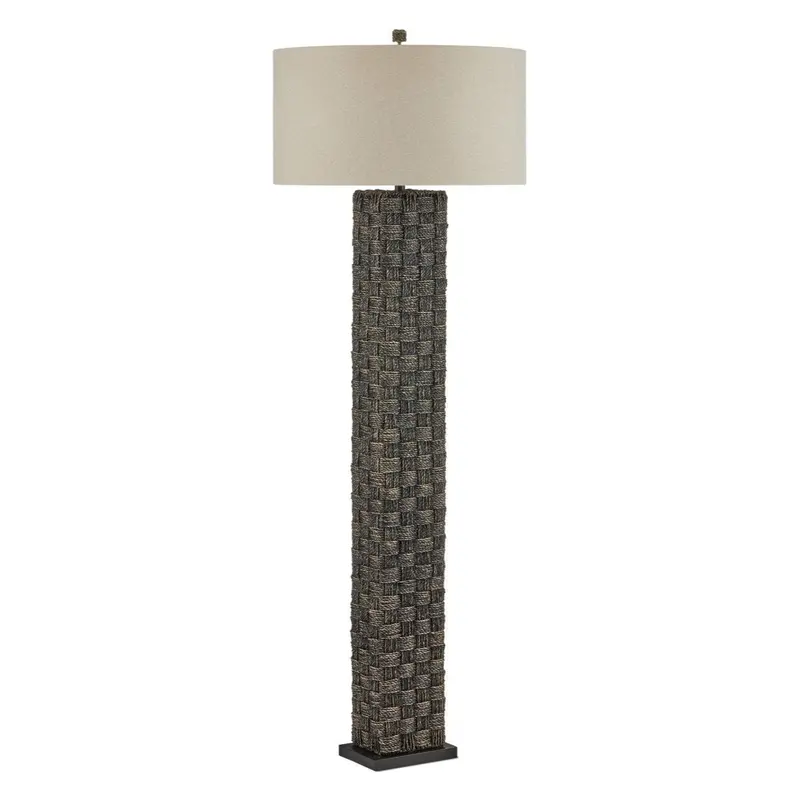 Eden Floor Lamp – Seagrass And Black Finish 1