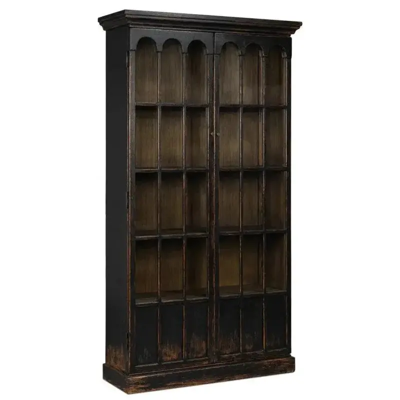 Edgar Allan Two-Door Glass Bookcase In Black 1