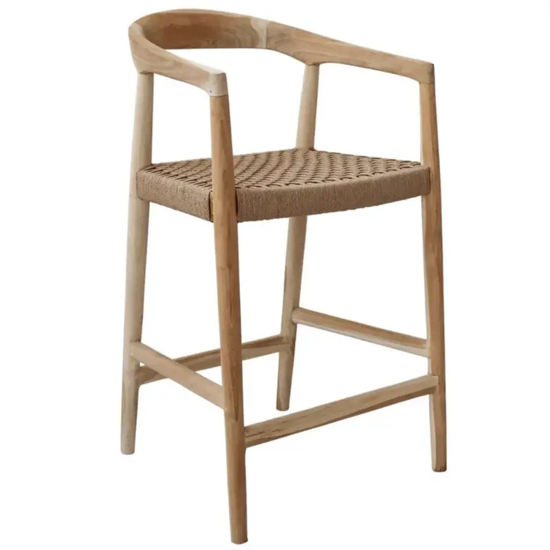 Eijnar Natural Wood Counter Stool 1