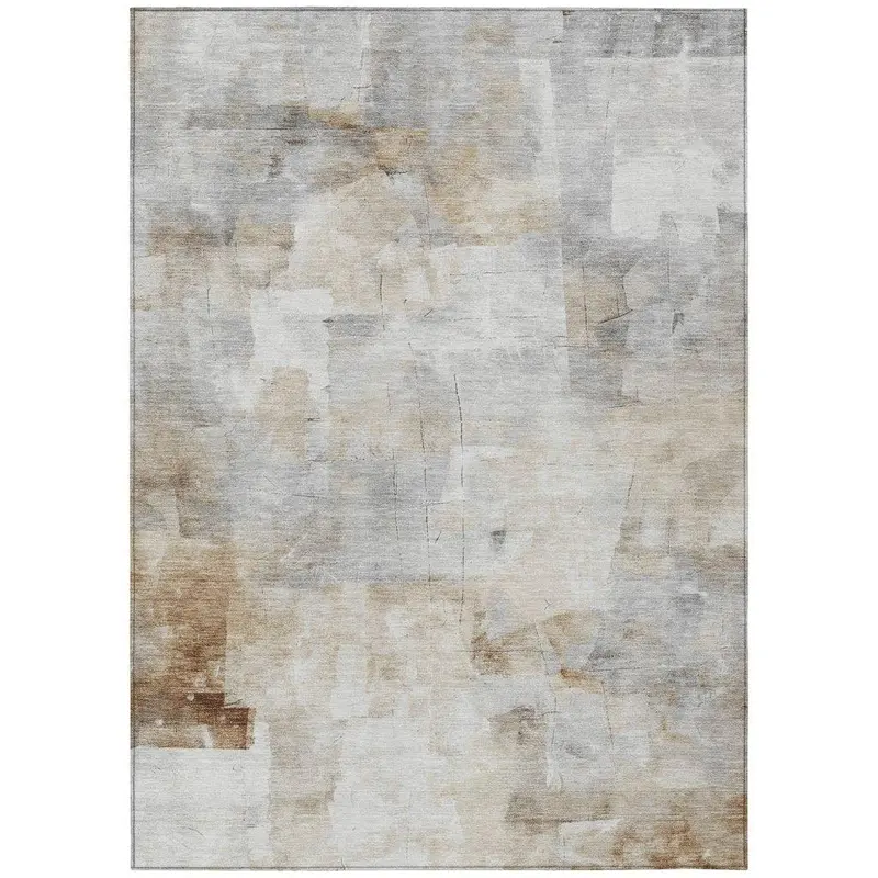 Elanor Brown Indoor-Outdoor Area Rug – Textured Washable Floor Cover 2