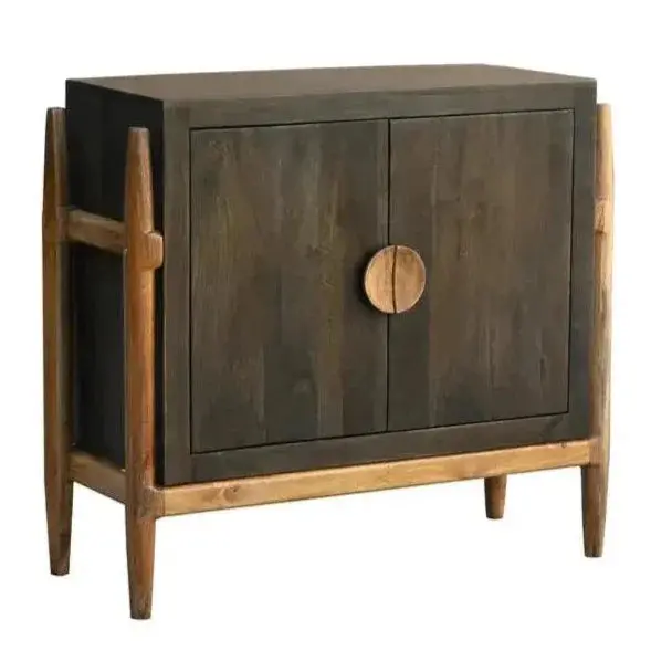 Elaran Dark Brown Wooden Accent Cabinet – Sleek Profile 1