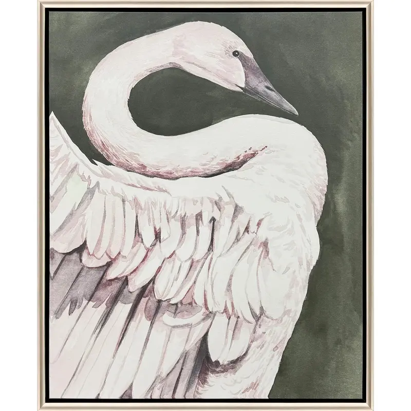 Elegant Swan Dance Canvas Art In Minimalist Style 1