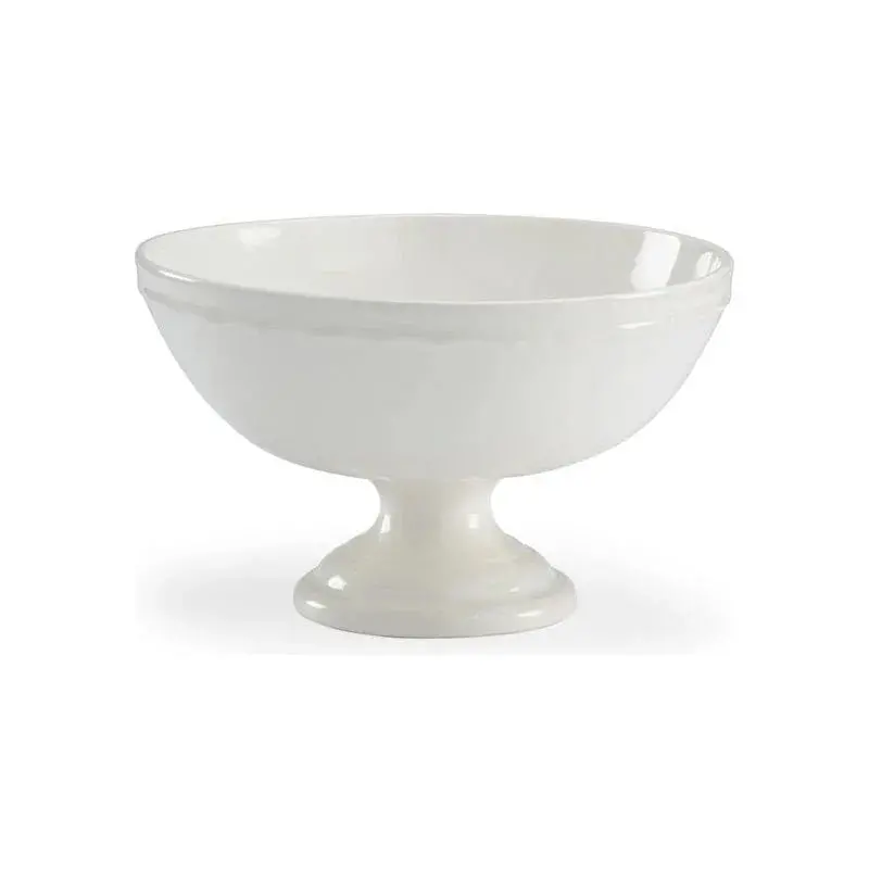 Elevated Porcelain Centerpiece Bowl In White 1